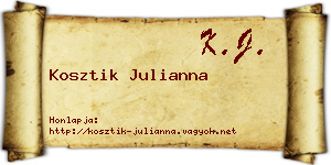 Kosztik Julianna névjegykártya